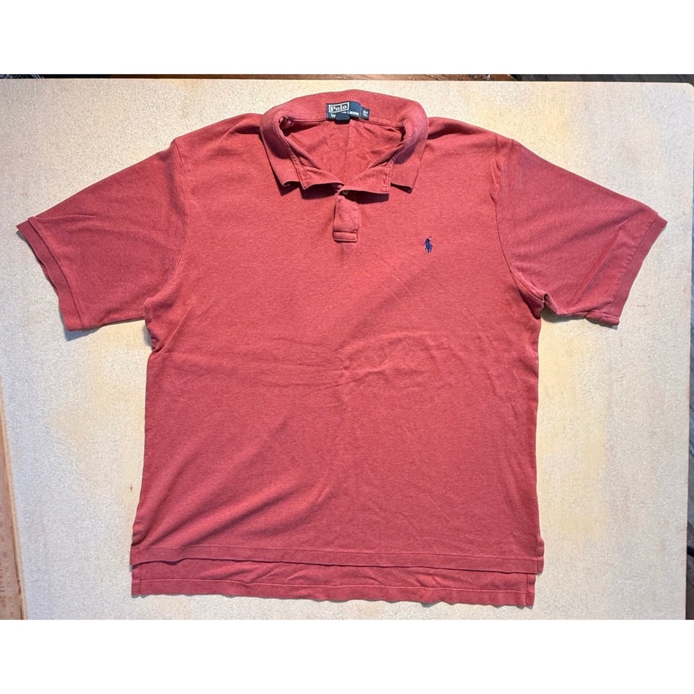 Polo Ralph Lauren Mens XLT Tall Red Heather Short Sleeve Cotton Polo Shirt-1072
